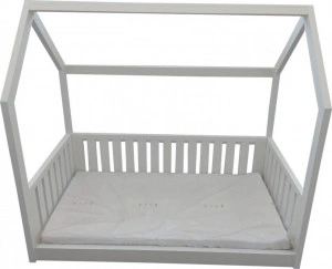 Pat-tip-casuta-pentru-copii-NOVOKIDS-Lovely-Little-House-160x80-CM-Set-cu-Saltea-din-Spuma-MATSEN-10-CM-Inclusa-Pal-18-mm-Margini-anti-lovire-Protectie-Laterala-cu-montare-universala-Alb_3