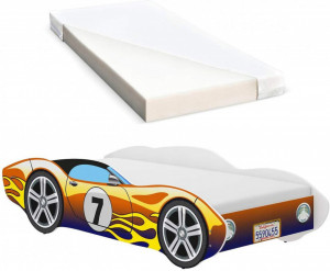 Pat tip masinuta pentru copii NOVOKIDS™ CORVETTE, 160x80 CM, Set