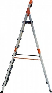 Scara-dubla-pliabila-din-aluminiu-emailat-Harbinger-Plianta-Maxim-155-kg-Trepte-si-platforma-acoperite-cu-plastic-anti-aderent-Picioare-stabile-Maner-de-inchidere-8+1-trepte_1