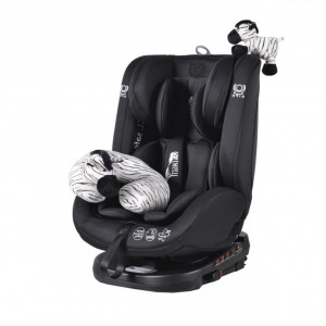 Scaun-Auto-cu-Isofix-NOVOKIDS-Serengenti-Deluxe-Rotire-360-grade-0-36-kg-Tetiera-reglabila-pe-inaltime-Centura-5-puncte-Pernuta-masina-zebra-Negru_1