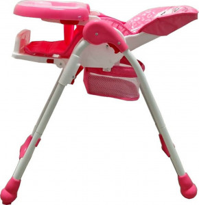 Scaun-de-masa-pentru-copii-si-bebe-Baby-Care-CC-reglabil-in-3-trepte-Pliabil-Centura-de-siguranta-Sezut-comfortabil-Masuta-detasabila-Pozitie-somn-Cosulet-de-depozitare-Model-Pisicuta-Roz_4