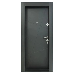 Usa metalica de apartament Novo Doors NDS18 de culoare Negru perlat cu deschidere pe Stanga