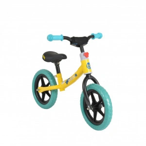 Bicicleta pedagogica fara pedale pentru copii NOVOKIDS™ Happy 2B, Roti 12" inch, 1-5 ani, Maxim 20 kg, Cadru carbon, Roti din spuma cauciucata EVA, Galben