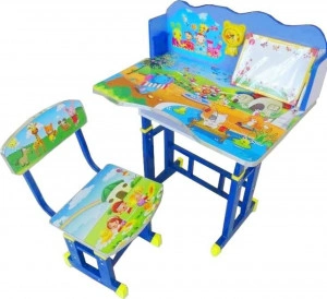 Birou-copii-din-MDF-cu-jucarii-interactive-Novokids-My-little-desk-dimensiuni-70X44X67-cadru-metalic-masuta-copii-Albastru