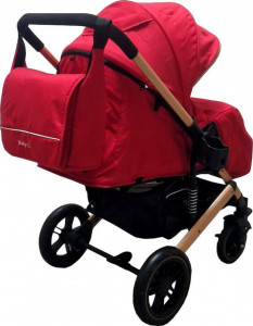 Carucior-nou-nascuti-2-in-1-BABY-CARE-PRO-512-Cu-geanta-bebe-inclusa-Suspensii-Cadru-aluminiu-Gold-Maner-reversibil-Spatar-reglabil-in-5-trepte-Amortizoare-Plasa-insecte-Frana-picior-Pliabil-Rosu_3