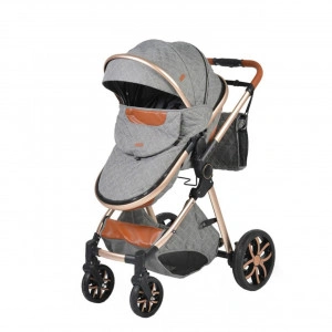 Carucior-nou-nascuti-2-in-1-NOVOKIDS-Alma-Gold-PRO-Cu-geanta-bebe-Cadru-Aluminiu-Amortizoare-Roti-din-cauciuc-plin-AVE-Landou-Modul-sport-Spatar-reglabil-3-trepte-Gri-Inchis