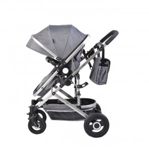 Carucior-nou-nascuti-2-in-1-NOVOKIDS-Ciarra-Silver-PRO-Cu-geanta-bebe-Cadru-Aluminiu-Amortizoare-Roti-din-cauciuc-plin-AVE-Landou-Modul-sport-Spatar-reglabil-3-trepte-Gri