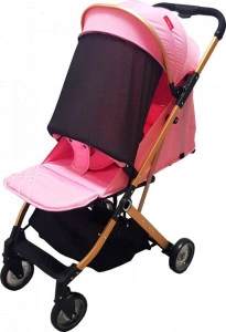 Carucior-sport-ultracompact-pentru-copii-BABY-CARE-PRO-A320-Transformabil-in-troller-Spatar-reglabil-in-3-trepte-Pozitie-somn-Roti-transparente-Plasa-insecte-incorporata-Roz