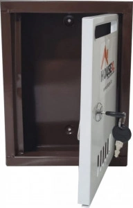 Cutie-postala-metalica-cu-2-chei-HouseXL-MailBox-Dimensiune-26X19.5X8-cm-Vopsita-in-camp-electrostatic-Tabla-groasa-Model-cutie-dreptunghiulara-Maron-cu-Alb_3