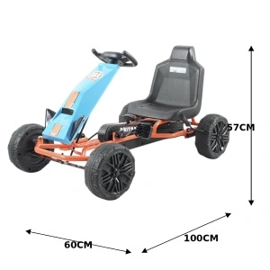 Kart cu pedale pentru copii NOVOKIDS GoKart cu roti EVA si frana de culoare Albastru