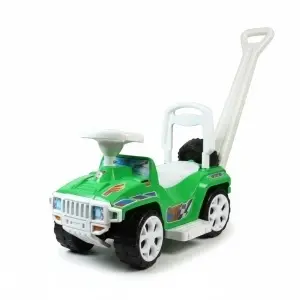 Masinuta copii si bebe NOVOKIDS™ My first SUV Car XXL , Lungime 85 cm, Maner de impins pentru parinti detasabil, Functie trotineta fara pedale, Pentru interior si exterior, Verde