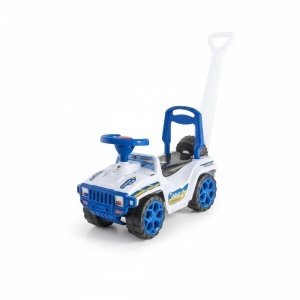 Masinuta copii si bebe NOVOKIDS™ My first SUV Car XXL , Lungime 85 cm, Maner de impins pentru parinti detasabil, Functie trotineta fara pedale, Pentru interior si exterior, Alb