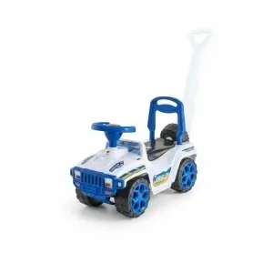 Masinuta copii si bebe NOVOKIDS™ My first SUV Car XXL , Lungime 85 cm, Maner de impins pentru parinti detasabil, Functie trotineta fara pedale, Pentru interior si exterior, Alb