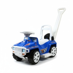 Masinuta copii si bebe NOVOKIDS™ My first SUV Car XXL , Lungime 85 cm, Maner de impins pentru parinti detasabil, Functie trotineta fara pedale, Pentru interior si exterior, Albastru