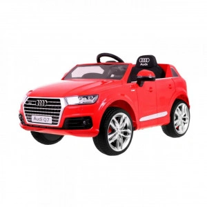 Masinuta Electrica cu acumulator pentru copii NOVOKIDS™ AUDI Q7, Roti din Cauciuc EVA, Max 30 kg , Usi cu deschidere , Baterie12V, 2 Viteze, Lungime 121 cm, 2 motoare 390 W, Rosu