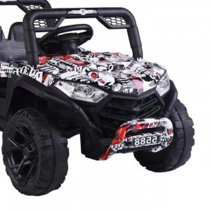 Masinuta-Electrica-cu-acumulator-pentru-copii-NOVOKIDS-Buggy-Mini-UTV-Cu-faruri-luminoase-Telecomanda-3-7-ani-max-30-kg-3-Viteze-Lungime-110-cm-Model-Offroad-Alb