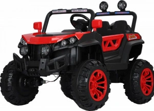 Masinuta Electrica cu acumulator pentru copii NOVOKIDS™ M-Buggy UTV, Cu faruri luminoase, Roti din cauciuc EVA, Telecomanda, 3-9 ani , max 30 kg , 12V, Mp3/USB, 2 Viteze, Lungime 138 cm, Model Offroad, Rosu