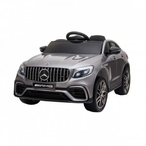 Masinuta Electrica cu acumulator pentru copii NOVOKIDS™ Mercedes GLC 63 AMG , Roti din Cauciuc EVA, 3-8 ani , usi cu deschidere , Baterie12V, 2 Viteze, lungime 115 cm, 2 motoare 390 W, Gri