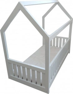 Pat-tip-casuta-pentru-copii-NOVOKIDS-Lovely-Little-House-160x80-CM-Set-cu-Saltea-din-Spuma-MATSEN-10-CM-Inclusa-Pal-18-mm-Margini-anti-lovire-Protectie-Laterala-cu-montare-universala-Alb_4