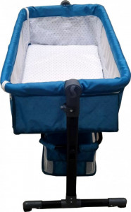 Patut-copii-transformabil-in-balansoar-bebe-Baby-Care-Co-Sleeper-Cu-plasa-insecte-si-cosulet-depozitare-Design-modern-4-roti-cu-frana-Dimensiuni-85X95X50-cm-Saltea-inclusa-Cadru-aluminiu-Albastru-Turquoise_4