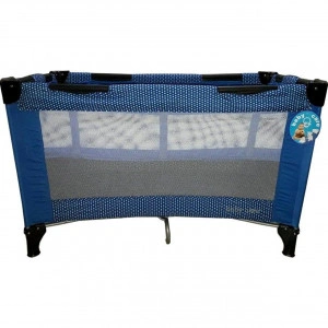 Patut Pliant, Tarc copii Baby Care™ PRO, Pliabil pe 2 Niveluri, plasa tantari,geanta transport inclusa, Albastru