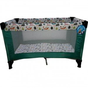 Patut Pliant, Tarc copii Baby Care™ PRO, Pliabil pe 2 Niveluri, plasa tantari,geanta transport inclusa, Verde