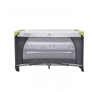 Patut-pliant-transformabil-in-tarc-copii-NOVOKIDS-Little-Star-NEST-60X120-cm-2-Niveluri-Pliabil-Cu-geanta-transport-inclusa-Fermoar-acces-lateral-Verde-cu-Gri