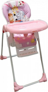 Scaun-de-masa-pentru-copii-si-bebe-Baby-Care-CC-reglabil-in-3-trepte-Pliabil-Centura-de-siguranta-Sezut-comfortabil-Masuta-detasabila-Pozitie-somn-Cosulet-de-depozitare-Model-Animalute-Roz_1