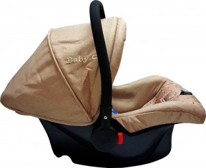 Scoica-auto-pentru-bebelusi-Baby-Care-PRO-cos-auto-maner-reglabil-captuseala-comfortabila-sistem-de-prindere-maximum-13-kg-Maron-cu-buline