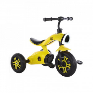 Tricicleta-cu-pedale-NOVOKIDS-Space-Trike-Cu-melodii-si-lumini-Max-30-kg-Roti-din-spuma-cauciucata-EVA-Cadru-metalic-Model-motocicleta-Galben