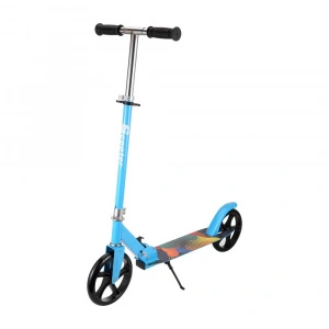 Trotineta copii si adolescenti NOVOKIDS™ Fusion EVO PRO, Maxim 100 kg, Functie Super Brake, Maner reglabil pe inaltime, Diametru roata 200 mm, Albastru