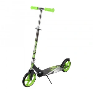 Trotineta copii si adolescenti NOVOKIDS™ Storm Camo PRO, Maxim 100 kg, Functie Super Brake, Maner reglabil pe inaltime, Diametru roata 200 mm, Verde Camuflaj