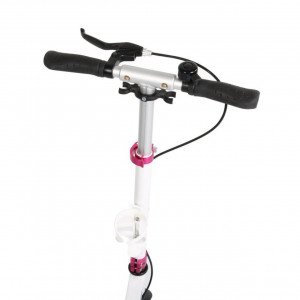 Trotineta-din-aluminiu-cu-frana-pe-disc-NOVOKIDS-Fiore-Plus-maxim-100-kg-Franare-dubla-Suspensie-dubla-Diametru-roata-200-mm-Alb-cu-Roz_2