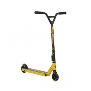 Trotineta Freestyle NOVOKIDS™ Hornet Special edition, maxim 100 kg, Frana picior, Cadru si roti aluminiu, Diametru roata 100 mm, Galben