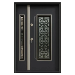 Usa metalica dubla de exterior cu izolatie si vizor Novo Doors NDS1001, Din compozit, 2 yale, Kit complet, Pentru case