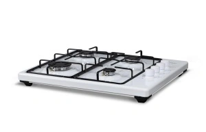 Aragaz cu 4 ochiuri KUMTEL® KO-420, INOX, Gaz, Plita pe Gaz, 4 Arzatoare, Sistem de Siguranta, Aprindere in Buton, Latime 54 Centimetri, ALB Emailat
