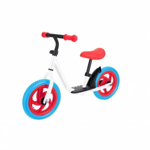 Bicicleta pedagogica fara pedale pentru copii NOVOKIDS™ Splend'Or Balance Bike 124, Cu platforma, Roti 12" inch, 1-5 ani, Maxim 30 kg, Cadru otel, Roti din spuma cauciucata EVA, Ghidon si sa reglabile pe inaltime, Alb