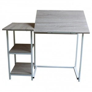 Birou pentru copii Novokids™ Study desk, Cadru metalic, Cu 3 polite incluse, Dimensiuni 110x55x75 cm, Pentru carti si caiete, Natur