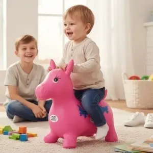 Calut-de-sarit-gonflabil-NOVOKIDS-Jumping-Donkey-Cu-sunete-si-lumini-Dimensiuni-55X50X25-cm-Pentru-interior-si-exterior-Max-50-kg-Roz-4