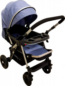 Carucior-nou-nascuti-2-in-1-BABY-CARE-PRO-511-Cadru-aluminiu-Maner-reversibil-Spatar-reglabil-in-5-trepte-Amortizoare-Frana-picior-Pliabil-Albastru-Jeans_2