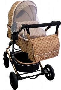 Carucior-nou-nascuti-2-in-1-Baby-Care-PRO-531-Cu-geanta-bebe-Cadru-Aluminiu-Gold-Amortizoare-Roti-din-cauciuc-plin-AVE-Spatar-reglabil-3-trepte-Plasa-insecte-Maron-cu-imprimeu-Bambucci_3