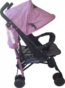 Carucior-sport-tip-umbrela-Baby-Care-PRO-803B-Spatar-reglabil-in-7-trepte-Pozitie-somn-Amortizoare-Frana-picior-Pliabil-Fucsia-cu-Imprimeu