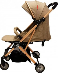 Carucior sport ultracompact pentru copii BABY CARE™ PRO A320, Transformabil in troller, Spatar reglabil in 3 trepte, Pozitie somn , Roti transparente,Plasa insecte incorporata , Maron