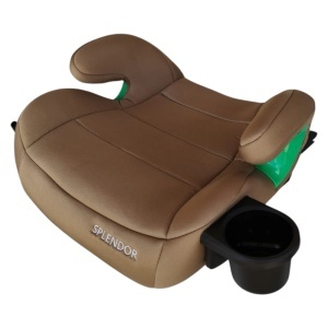 Inaltator auto XXL cu ISOFIX si suport pahar NOVOKIDS Splend'or Edition HF-02, R129 i-Size, 125-150 cm, Crem Bej