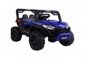 Masinuta Electrica cu acumulator pentru copii NOVOKIDS™ Buggy Mini UTV, Cu faruri luminoase, Telecomanda, 3-7 ani , max 30 kg, 3 Viteze, Lungime 110 cm, Model Offroad, Albastru