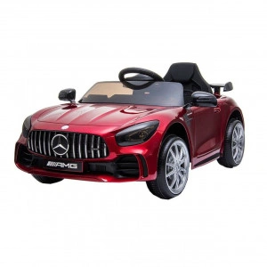 Masinuta Electrica cu acumulator pentru copii NOVOKIDS™ Mercedes AMG GTR , Roti din Cauciuc EVA, 3-8 ani , usi cu deschidere , Baterie12V, 2 Viteze, lungime 120 cm, 2 motoare 550 W, Rosu
