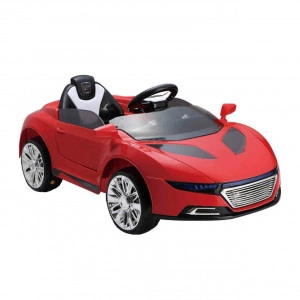 Masinuta Electrica cu acumulator pentru copii NOVOKIDS™ NKA228 Sport Racer , Cu telecomanda, Melodii si lumini, 3-8 ani , Usi cu deschidere , Baterie 6V, 2 Viteze, MP3, Rosu