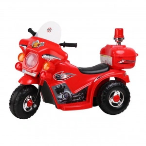 Motocicleta Electrica cu Acumulator Pentru Copii LENA BABY® , cu muzica si lumini,3 roti, MERS CU SPATELE, Rosu