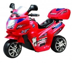 Motocicleta Electrica cu Acumulator Pentru Copii NOVOKIDS™ Moto Classico 51, 3-6 ani, max 25 kg, Cu Sunete , Trotineta Electrica, 3 Roti, MERS CU SPATELE, Rosu