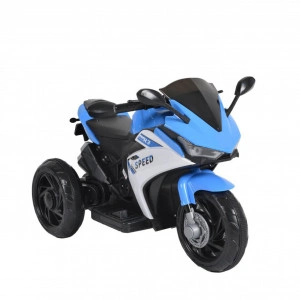 Motocicleta Electrica cu Acumulator Pentru Copii NOVOKIDS™ Speed Hurricane R3, 2-6 ani, Max 30 kg, Cu Sunete si Lumini LED, Trotineta Electrica, 3 Roti, Mers cu spatele, Albastru